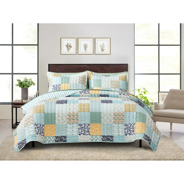 Mainstays Ensemble couette et drap-housse légers tout-en-un - 7 pièces, 2PL, patchwork