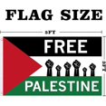 thumbnail image 3 of 3X5 Ft Free Palestine Flag Outdoor Flag, Free Palestine Flag 100D Polyester Durable Oxford Sleeve with 2 Brass Grommets, 3 of 5
