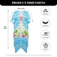 thumbnail image 6 of HELLHERO Tropical Hibiscus Long Kimono Swimsuit Cover Up Cardigan High Quality Fabrics Breathable Bathing Suit Cover Up, 6 of 6