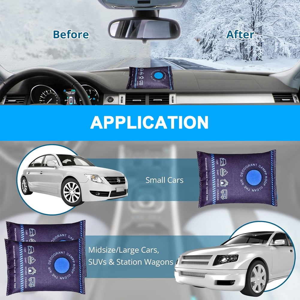 Venoro Reusable Silica Gel Car Dehumidifier Bags Windshield & Interior Moisture Control