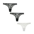 thumbnail image 1 of Varsbaby Lace Thongs Embroidery Transparent Low Rise Underwear Panty, 1 of 5