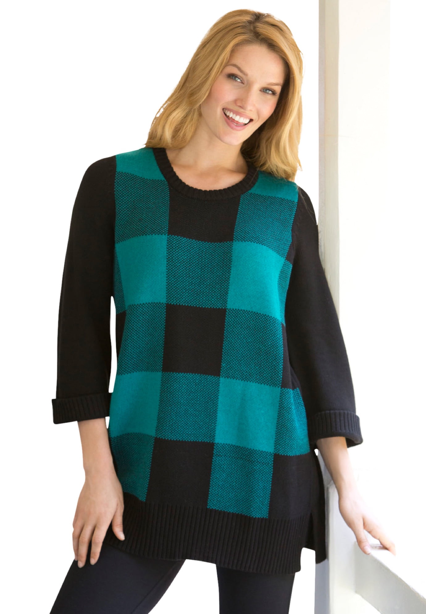 Buffalo Plaid Pullover Sweater 