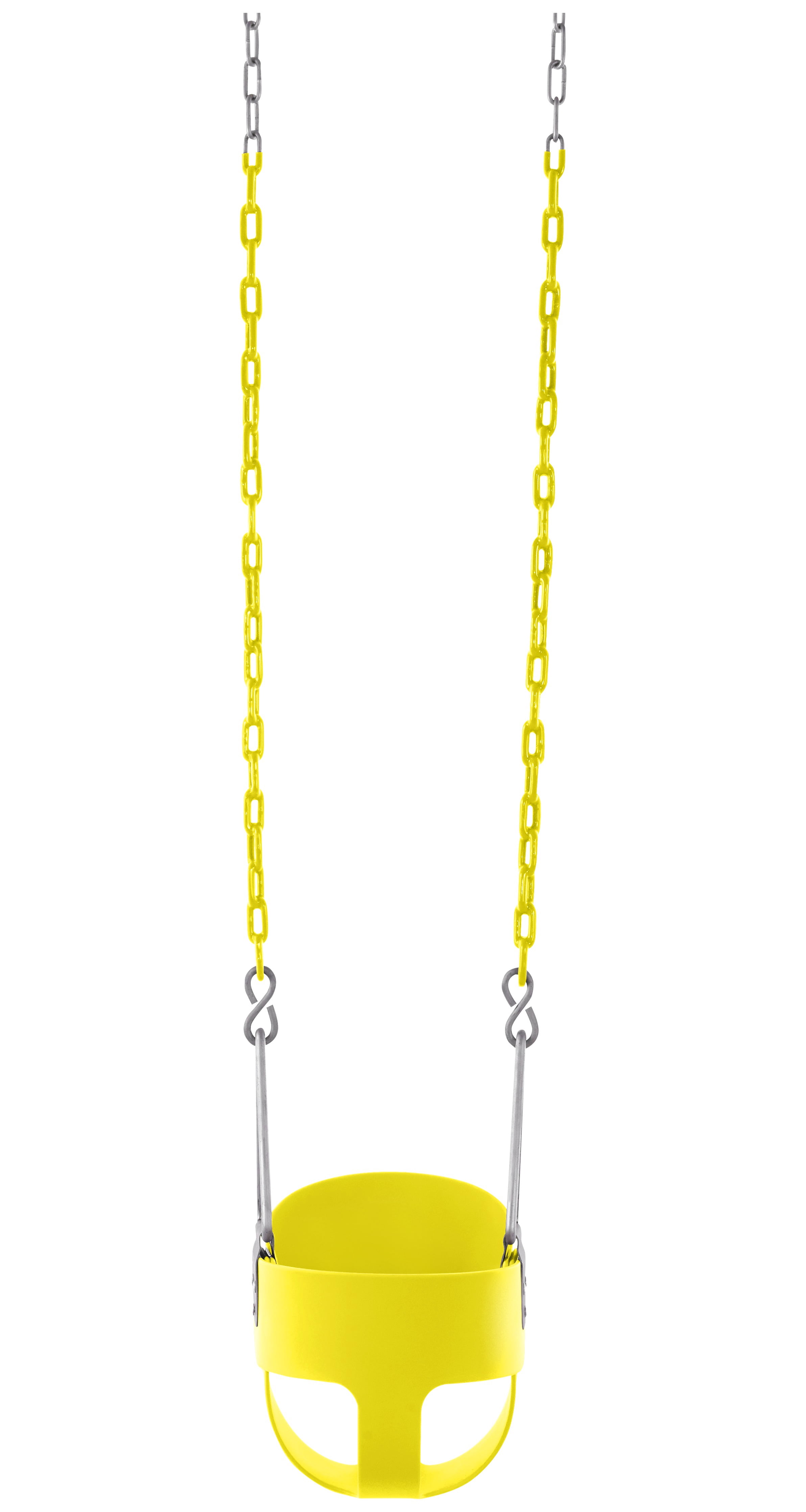 Machrus Swingan High Back, Full Bucket Toddler & Baby Swing with Vinyl Coated Chain - Fully Assembled - Yellow