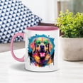 thumbnail image 5 of Hippie Labrador Retriever Portrait oil painting Watercolor Tie-dye Vintage 11oz Accent Two-tone Mug Lab Dog Lover Gifts Coffee Tea Cup - 00015, 5 of 5