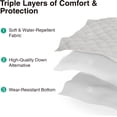 thumbnail image 4 of Novilla Twin XL  Fluffy Filled Mattress Topper, Extra Thick Hotel Luxury Pad, Back Pain Relief, Breathable Fluffy Down Alternative Fill, 8-21 Inch Deep Pocket, Oatmeal, 4 of 8