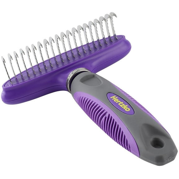 Hertzko Long Rounded Blade Undercoat Dematting Comb for Cats and Dogs - Hertzko Dog Brush, Pet Brush