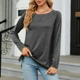 thumbnail image 2 of Timegard Hauts pour Femmes Col Rond Rayé Manches Longues T-Shirts Basiques Automne Décontracté Ample Confortable, 2 of 5