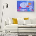 thumbnail image 5 of Startonight Canvas Wall Art Abstract Rainbow Trees Painting Blue Orange Red White Framed 24" x 36"&nbsp;, 5 of 6