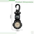 thumbnail image 4 of Reloj con clip y brújula: reloj de bolsillo de cuarzo con mosquetón para aventuras al aire libre, reloj con brújula para exteriores con correa de nailon, resistente al agua, ideal para senderismo, aca, 4 of 5