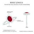 thumbnail image 6 of Rosec Jewels Certified Lab Grown Ruby Oval Engagement Ring with Halo - 6X8 mm - AAAA Grade - Ruby Diamond Ring - with Jewelry Box, 925 Sterling Silver, US 9.00, 6 of 7