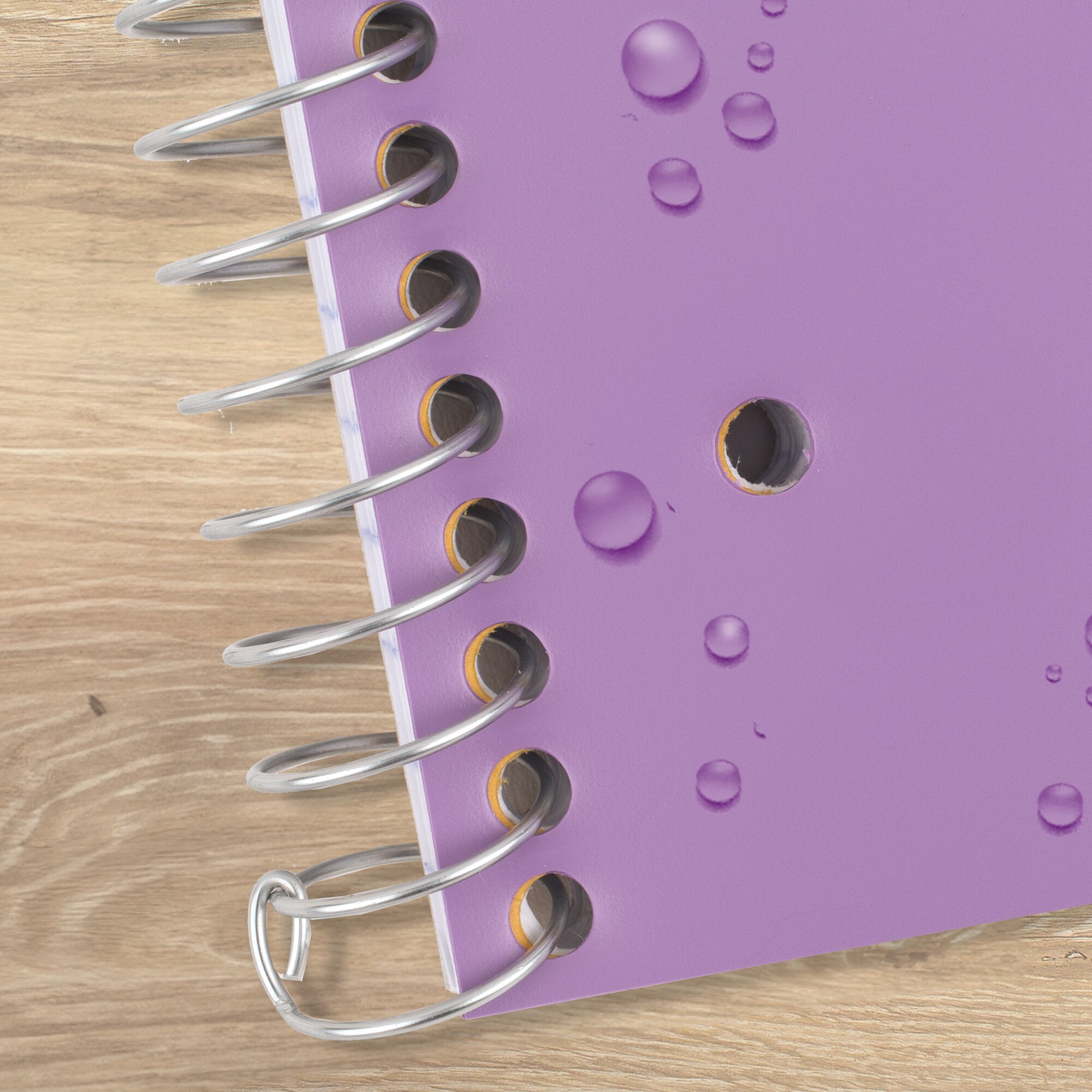 (4 pack) Five Star Spiral Notebook + Study App, 5 Subject, Wide Ruled, 8" x 10.5", Amethyst