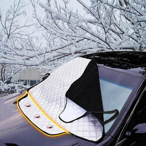 Pare-Brise Couverture de Voiture Imperméable Repliable avec Magnétiques  Protection pour Pare-Soleil Anti Givre Pare-Brise Avant pour Voiture SUV  Anti UV Pluie et Neige 190cm*126 * 157cm 