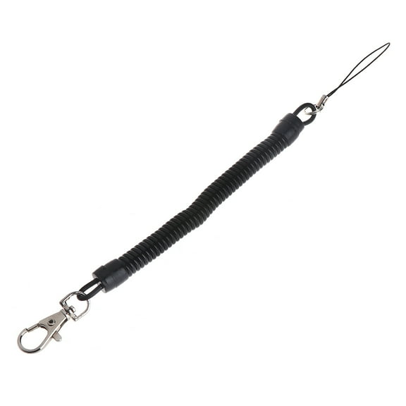 Retractable Rope Key Bungee Cord Spring Anti-loss Keyring Keychain Silver Ring