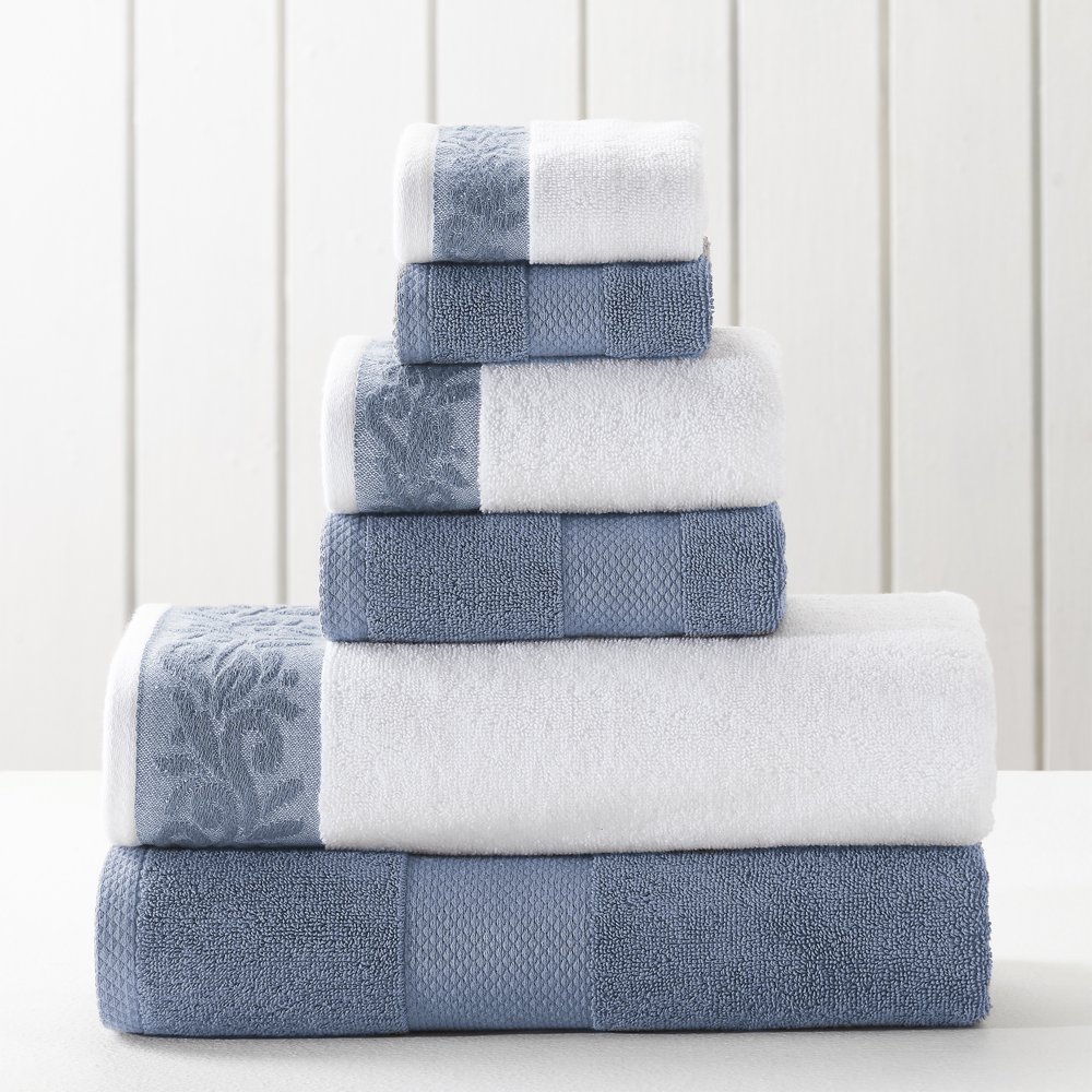 Modern Threads 6Piece Towel Set 100 Cotton with Filgree Jacquard