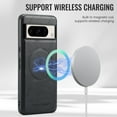 thumbnail image 2 of Compatible with Google Pixel 8 Pro Magnetic Case, Classic Premium PU Leather TPU Hybrid MagSafe Ultra Slim Protective Skin Friendly Shockproof Case Cover for Google Pixel 8 Pro, Black, 2 of 7