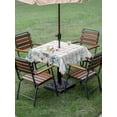 thumbnail image 3 of Easter Bunny Outdoor Tablecloth - 60x60 Inch Square Dining Table Cover, Eucalyptus Leaves Rabbit Flowers Grey Plaid Waterproof Outdoor Table Cloth with Umbrella Hole & Zipper for Picnic/Patio/Party, 3 of 7