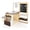 Brown, variant on Kids Art Center Table Bench Set - Wooden Kids Table and Chair Set with Easel, Chalkboard, Whiteboard, Art Supplies - Multifunctional Learning Activity Station for Toddlers