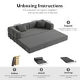 thumbnail image 4 of 79in Convertible Sofa Bed Corduroy Boneless Couch Bed Foldable Sofa Bed Pull Out Bed Futon Sleeper Sofa No Assembly, 4 of 9