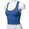 thumbnail image 5 of A2Y Women's Basic Cotton Casual Scoop Neck Cropped Racerback Tank Tops Sapphire L, 5 of 5