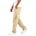 thumbnail image 2 of Cmtiyu Cargo Pants for Men, Casual Elastic Waist Drawstring Straight Leg Jogger Pants, Baggy Outdoor Work Pants with Multi Pockets, S-3XL, 2 of 7