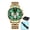 gold&green, variant on All-Match Men Quartz Analog Watch, Luminous Hands Reliable Quartz Movement Dress Watch