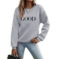 thumbnail image 2 of Women's Hoodless Sweatshirt Casual Long Sleeve Graphic Pullover Tops Stylish Crew Neck Tee for Women, 2 of 9