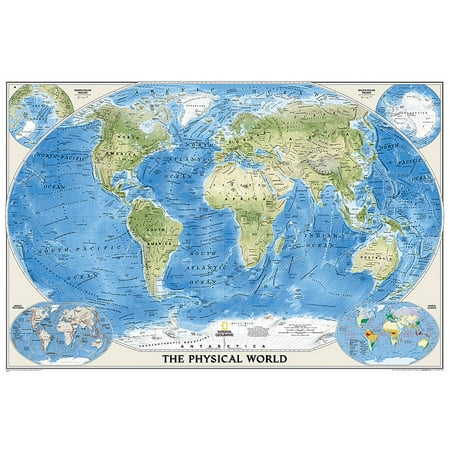 National Geographic Reference Map National Geographic World Physical Wall Map (45.75 X 30.5 In), (Paperback)
