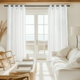 thumbnail image 4 of NICETOWN Non-See-Through Privacy Sheer Curtains, Sheer Curtains Light Filtering Window Curtains Drapes for Bedroom Living Room, White, 52"x90", 2 Panels, 4 of 9