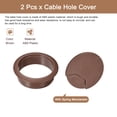 thumbnail image 3 of Uxcell 2Pack 2 Inch Cable Hole Cover ABS Office Desk Cable Wire Cord Grommet, Brown, 3 of 6