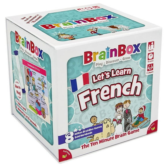 Brainbox - Let's Learn French - Jeu Questionnaire -  Jeu Amusant Pour Soirée de Jeux de Société en Famille - Jeu de Mémoire Pour Enfants et Adultes - Âges 8+ - 1+ Joueurs - 10 Minutes -  Par Bezzerwiz