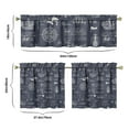 thumbnail image 6 of Kitchen Curtains 24 Inch Short - 3 Panel Set, Nautical Anchor Lighthouse Coastal Design, Rod Pocket Window Curtain for Beach House, Marine Ocean Wave Pattern, Easy Wash, 6 of 6