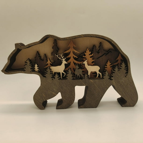 Forest Animal Rustic Wall Art Decor Wooden Farmhouse Wall Decoration Wooden Animal Decor Wood Forest and Mountain Ornaments for Cabin Bedroom Living Room Decor Forest Animal Rustic Wall Art Decor Wooden Farmhouse Wall Decoration Wooden Animal Decor Wood Forest and Mountain Ornaments for Cabin Bedroom Living Room Decor