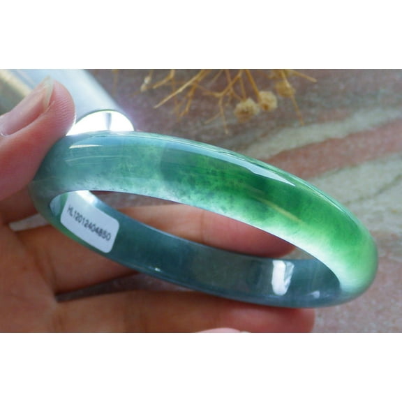 Icy Green Natural A JADE Jadeite Bangle Bracelet 60 mm 684436 TN