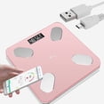 thumbnail image 3 of Digital Scales for Body Weight Bluetooth Body Composition Scales with USB Charger for Body Weight, Fat, Water, BMI, BMR, Muscle Mass-Rose, 3 of 7