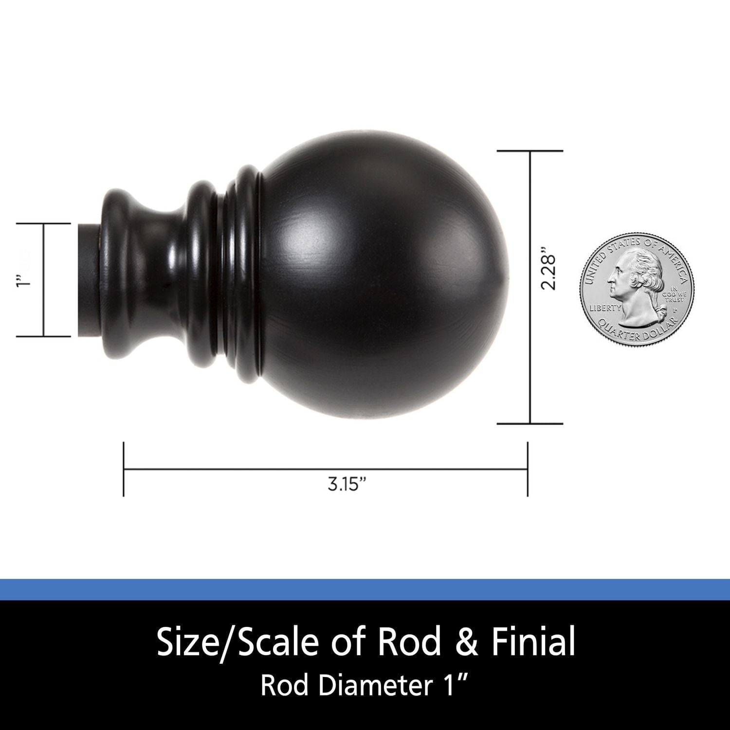 Mainstays 30-84” Adjustable Decorative Curtain Rod, 1” Diameter