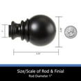thumbnail image 3 of Mainstays 30-84” Adjustable Decorative Curtain Rod, 1” Diameter, Black, 3 of 8
