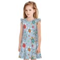 thumbnail image 1 of Fotbe Sea Turtle Vestido de Dormir para Niñas de 3 a 10 Años, Mangas Cortas, Estilo Princesa, Pijama Camisón con Mangas Voladas-X-Large, 1 of 6