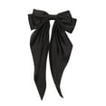 thumbnail image 1 of Hair Accessories Long Ribbon Chiffon Solid Color Bowknot Barrettes Ponytail Clip Bow Hairpin BLACK, 1 of 8