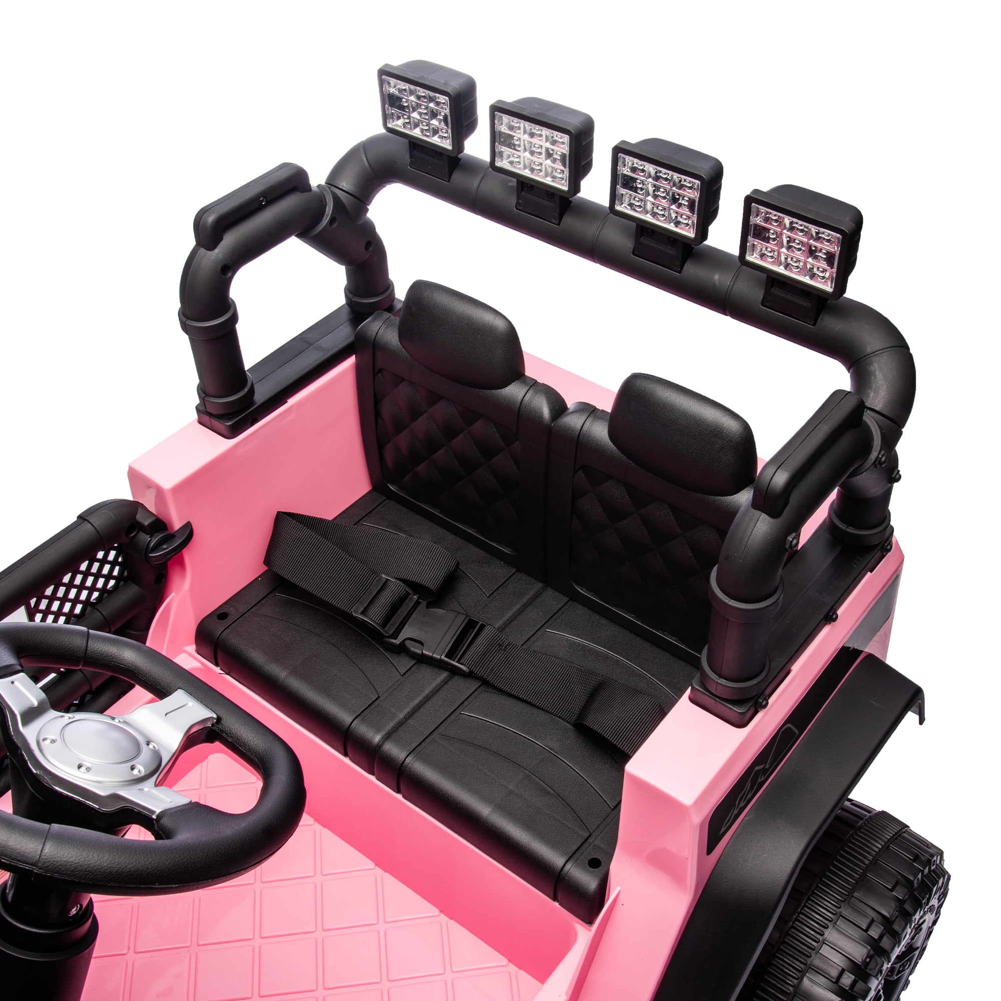 DYNALUNE  24V Kids Ride on Jeep, 400W Battery Powered Car with 4-Wheel Suspension & Music