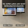 thumbnail image 4 of 41" Smart Fridge Coffee Table, 93L Refrigerator, Bluetooth, Touch Control Panel, 15W Wireless Charger, USB Ports, Speaker, Atmosphere Light, for Living Rooms, Offices, Conference Rooms– Black, 4 of 8
