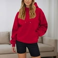thumbnail image 5 of Hoodies for Women Oversized Letter Print Sweatshirt Long Sleeve Soft Comfy Pullover with Pocket Casual Fall Winter Fashion Clothes ,Red,S, 5 of 6