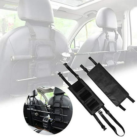 Car Fishing Rod Storage Bag Seat Back Storage Rack Car Front Seat Organizer for Rifles Shotguns Hunting Gear Tactical Sling Bag for Truck and Suv Use |Oxford Cloth Black NCHKUN