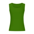 thumbnail image 4 of Summer Tank Tops for Women Fashion Summer V Neck Leisure Three-quarter Sleeve Solid Camisole for Women Army Green L, 4 of 5