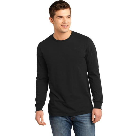 District DT5200 Young Mens The Concert Tee Long Sleeve T-Shirt, Black - 3XL