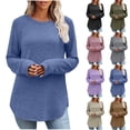 thumbnail image 1 of Camisas de maestra,Suéter de color liso para mujer, manga larga, cuello redondo, poliéster, ropa informal, para uso doméstico y diario, sopatenor, 1 of 8