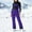 🔥 Purple, variant on Womens Snow Ski Insulated Waterproof Romper Snowpants Puffer Jumpsuit Windproof Thermal Bib One Piece Ski Suit With Zipper Closure Elastic Waist Warm Fleece Lining For Snowboarding Skiing Winter