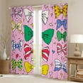 thumbnail image 2 of Manfei Ribbon Bow Knot Curtains and Drapes,Princess Bowtie Black Out Curtains,Rainbow Cartoon Bow Curtains Pack of 2 (52x63 Each) For Girl,Luxury Bedroom Decor, 2 of 6
