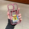 thumbnail image 4 of Allytechgroup Magnetic Case for iPhone 13 Pro Max with Aluminum Alloy Stand/ Metal Buttons/ Camera Lens Protector [Compatible with MagSafe] Anti-Yellow Translucent Matte Clear Back Cover, Winered, 4 of 11