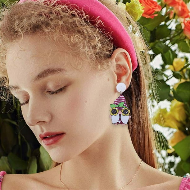 WILLBEST Conjunto De Aretes Para Mujer, Aretes Navideños, Gafas De Sol, Aretes Europeos Y Aretes Para Mujer.