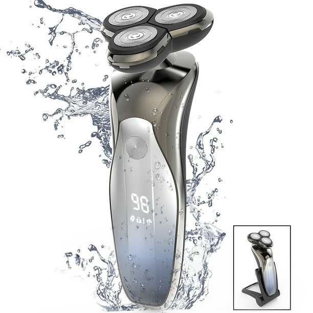2 in 1 Men's Electric Razor, IPX7 Waterproof 4D Electric Rotary Shaver Cordless Facial Face